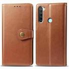 For Xiaomi Redmi Note 8T Retro Solid Color Leather Buckle Mobile Phone Protection Leather Case with Photo Frame & Card Slot & Wallet & Bracket Function(Brown) - 1
