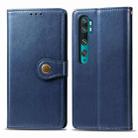 For Xiaomi CC9 Pro / Note 10 Retro Solid Color Leather Buckle Mobile Phone Protection Leather Case with Photo Frame & Card Slot & Wallet & Bracket Function(Blue) - 1