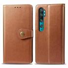 For Xiaomi CC9 Pro / Note 10 Retro Solid Color Leather Buckle Mobile Phone Protection Leather Case with Photo Frame & Card Slot & Wallet & Bracket Function(Brown) - 1