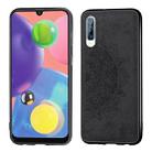 For Galaxy A70s Embossed Mandala Pattern PC + TPU + Fabric Phone Case with Lanyard & Magnetic(Black) - 1