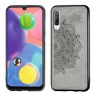 For Galaxy A70s Embossed Mandala Pattern PC + TPU + Fabric Phone Case with Lanyard & Magnetic(Gray) - 1