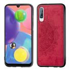 For Galaxy A70s Embossed Mandala Pattern PC + TPU + Fabric Phone Case with Lanyard & Magnetic(Red) - 1
