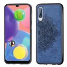 For Galaxy A70s Embossed Mandala Pattern PC + TPU + Fabric Phone Case with Lanyard & Magnetic(Blue) - 1