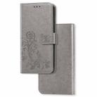 For Xiaomi CC9 Pro / Note 10 Lucky Clover Pressed Flowers Pattern Leather Case with Holder & Card Slots & Wallet & Hand Strap(Gray) - 1