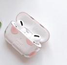 For Apple AirPods Pro Peach Pattern Water Sticker Style Bluetooth Headphone Protective Case(Pink) - 1