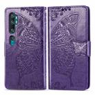 For Xiaomi Mi CC9 Pro / Note 10 / Note 10 Pro Butterfly Love Flower Embossed Horizontal Flip Leather Case with Bracket Lanyard Card Slot Wallet(Dark Purple) - 1