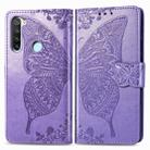 For Xiaomi Redmi Note 8T Butterfly Love Flower Embossed Horizontal Flip Leather Case with Bracket Lanyard Card Slot Wallet(Light Purple) - 1