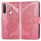 For Xiaomi Redmi Note 8T Butterfly Love Flower Embossed Horizontal Flip Leather Case with Bracket Lanyard Card Slot Wallet(Pink) - 1