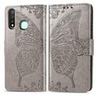 For Vivo Y19 Butterfly Love Flower Embossed Horizontal Flip Leather Case with Bracket / Card Slot / Wallet / Lanyard(Gray) - 1