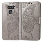 For LG K50S Butterfly Love Flower Embossed Horizontal Flip Leather Case with Bracket / Card Slot / Wallet / Lanyard(Gray) - 1