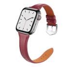 For Apple Watch 3 / 2 / 1 Generations 42mm Universal Thin Leather Watch Band(Crazy Horse Brown) - 2