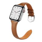 For Apple Watch 3 / 2 / 1 Generations 42mm Universal Thin Leather Watch Band(Brown) - 2