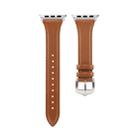 For Apple Watch 3 / 2 / 1 Generations 42mm Universal Thin Leather Watch Band(Brown) - 3