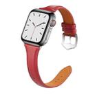 For Apple Watch 3 / 2 / 1 Generations 42mm Universal Thin Leather Watch Band(Red) - 2