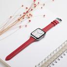 For Apple Watch 3 / 2 / 1 Generations 42mm Universal Thin Leather Watch Band(Red) - 5
