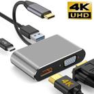 USB C to HDMI VGA 4K Adapter 4-in-1 Type C Adapter Hub to HDMI VGA USB 3.0 Digital AV Multiport Adapter with USB-C PD Charging Port Compatible for Nintendo Switch/Samsung/MacBook(Silvery) - 2