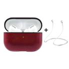ENKAY Hat-Prince for Apple AirPods Pro Wireless Earphone PU Leather Protective Case with Anti-lost Rope(Red) - 1