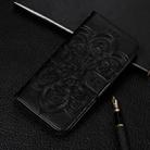 For Galaxy A90 5G  Mandala Embossing Pattern Horizontal Flip Leather Case with Holder & Card Slots & Wallet & Photo Frame & Lanyard(Black) - 1