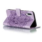 For Galaxy A70s  Mandala Embossing Pattern Horizontal Flip Leather Case with Holder & Card Slots & Wallet & Photo Frame & Lanyard(Purple) - 4