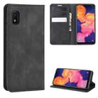 For Galaxy A10 Retro-skin Business Magnetic Suction Leather Case with Holder & Card Slots & Wallet(Black) - 1