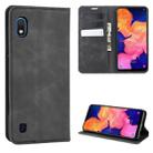 For Galaxy A10 Retro-skin Business Magnetic Suction Leather Case with Holder & Card Slots & Wallet(Black) - 3