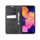 For Galaxy A10 Retro-skin Business Magnetic Suction Leather Case with Holder & Card Slots & Wallet(Black) - 10