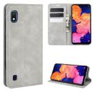For Galaxy A10 Retro-skin Business Magnetic Suction Leather Case with Holder & Card Slots & Wallet(Grey) - 3