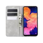 For Galaxy A10 Retro-skin Business Magnetic Suction Leather Case with Holder & Card Slots & Wallet(Grey) - 10