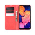 For Galaxy A10 Retro-skin Business Magnetic Suction Leather Case with Holder & Card Slots & Wallet(Red) - 10
