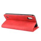 For Galaxy A10 Retro-skin Business Magnetic Suction Leather Case with Holder & Card Slots & Wallet(Red) - 11
