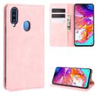 For Galaxy A20s Retro-skin Business Magnetic Suction Leather Case with Holder & Card Slots & Wallet(Pink) - 1