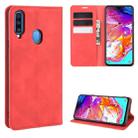 For Galaxy A20s Retro-skin Business Magnetic Suction Leather Case with Holder & Card Slots & Wallet(Red) - 1