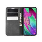 For Galaxy A40 Retro-skin Business Magnetic Suction Leather Case with Holder & Card Slots & Wallet(Black) - 10