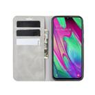 For Galaxy A40 Retro-skin Business Magnetic Suction Leather Case with Holder & Card Slots & Wallet(Grey) - 10