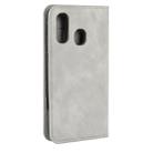 For Galaxy A40 Retro-skin Business Magnetic Suction Leather Case with Holder & Card Slots & Wallet(Grey) - 12