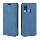 For Galaxy A40 Retro-skin Business Magnetic Suction Leather Case with Holder & Card Slots & Wallet(Dark Blue) - 4