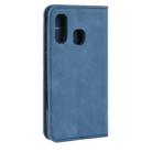 For Galaxy A40 Retro-skin Business Magnetic Suction Leather Case with Holder & Card Slots & Wallet(Dark Blue) - 12
