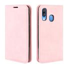 For Galaxy A40 Retro-skin Business Magnetic Suction Leather Case with Holder & Card Slots & Wallet(Pink) - 4