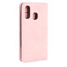 For Galaxy A40 Retro-skin Business Magnetic Suction Leather Case with Holder & Card Slots & Wallet(Pink) - 12