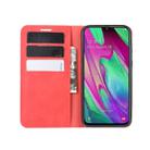 For Galaxy A40 Retro-skin Business Magnetic Suction Leather Case with Holder & Card Slots & Wallet(Red) - 10