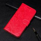 For Xiaomi Mi 9 Pro    Lace Flower Embossing Pattern Horizontal Flip Leather Case with Holder & Card Slots & Wallet & Photo Frame & Lanyard(Red) - 1