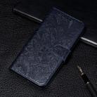 For Sony Xperia 5   Lace Flower Embossing Pattern Horizontal Flip Leather Case with Holder & Card Slots & Wallet & Photo Frame & Lanyard(Dark Blue) - 1