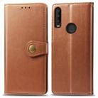 For Alcatel 3X 2019 Retro Solid Color Leather Buckle Mobile Phone Protection Leather Case with Photo Frame & Card Slot & Wallet & Bracket Function(Brown) - 1