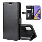 For Galaxy A51 (4G) R64 Texture Single Horizontal Flip Protective Case with Holder & Card Slots & Wallet& Photo Frame(Black) - 1