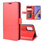 For Galaxy A51 (4G) R64 Texture Single Horizontal Flip Protective Case with Holder & Card Slots & Wallet& Photo Frame(Red) - 1