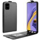 For Galaxy A51 (4G)  R64 Texture Single Vertical Flip Leather Protective Case with Card Slots & Photo Frame(Black) - 1
