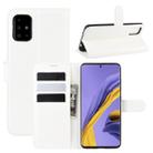 For Galaxy A51 (4G) Litchi Texture Horizontal Flip Protective Case with Holder & Card Slots & Wallet(White) - 1