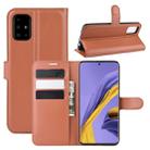 For Galaxy A51 Litchi Texture Horizontal Flip Protective Case with Holder & Card Slots & Wallet(Brown) - 1