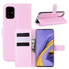 For Galaxy A51 (4G) Litchi Texture Horizontal Flip Protective Case with Holder & Card Slots & Wallet(Pink) - 1