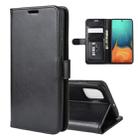 For Galaxy A71 R64 Texture Single Horizontal Flip Protective Case with Holder & Card Slots & Wallet& Photo Frame(Black) - 1